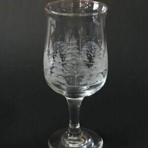 Long Stem Glasses Etched Winter Scene